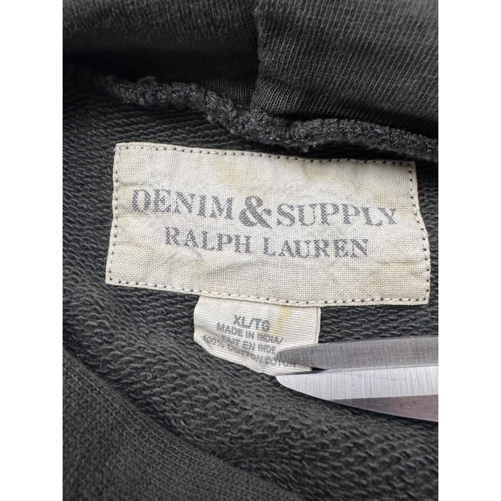 Denim & Supply Ralph Lauren American Flag Patch Hoodie Olive Green Mens XL - Picture 5 of 7